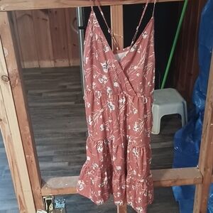 SHEIN Red and White Floral Dress